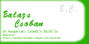 balazs csoban business card